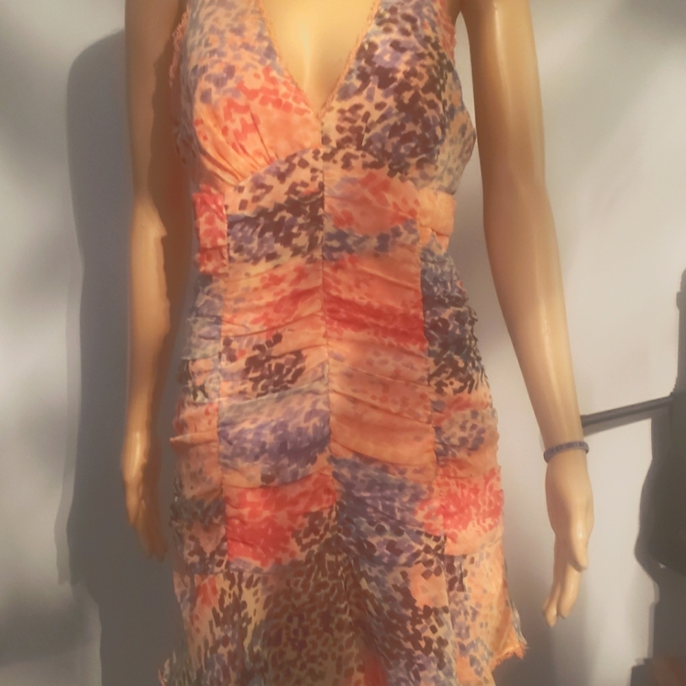 Multi-colored dress.